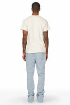 Austin Heather Grey Patchwork Stacked Flare Pants