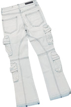 Boys Kip Royal/Blue T-Shirt/Stacked Flare Cargo Jean Set