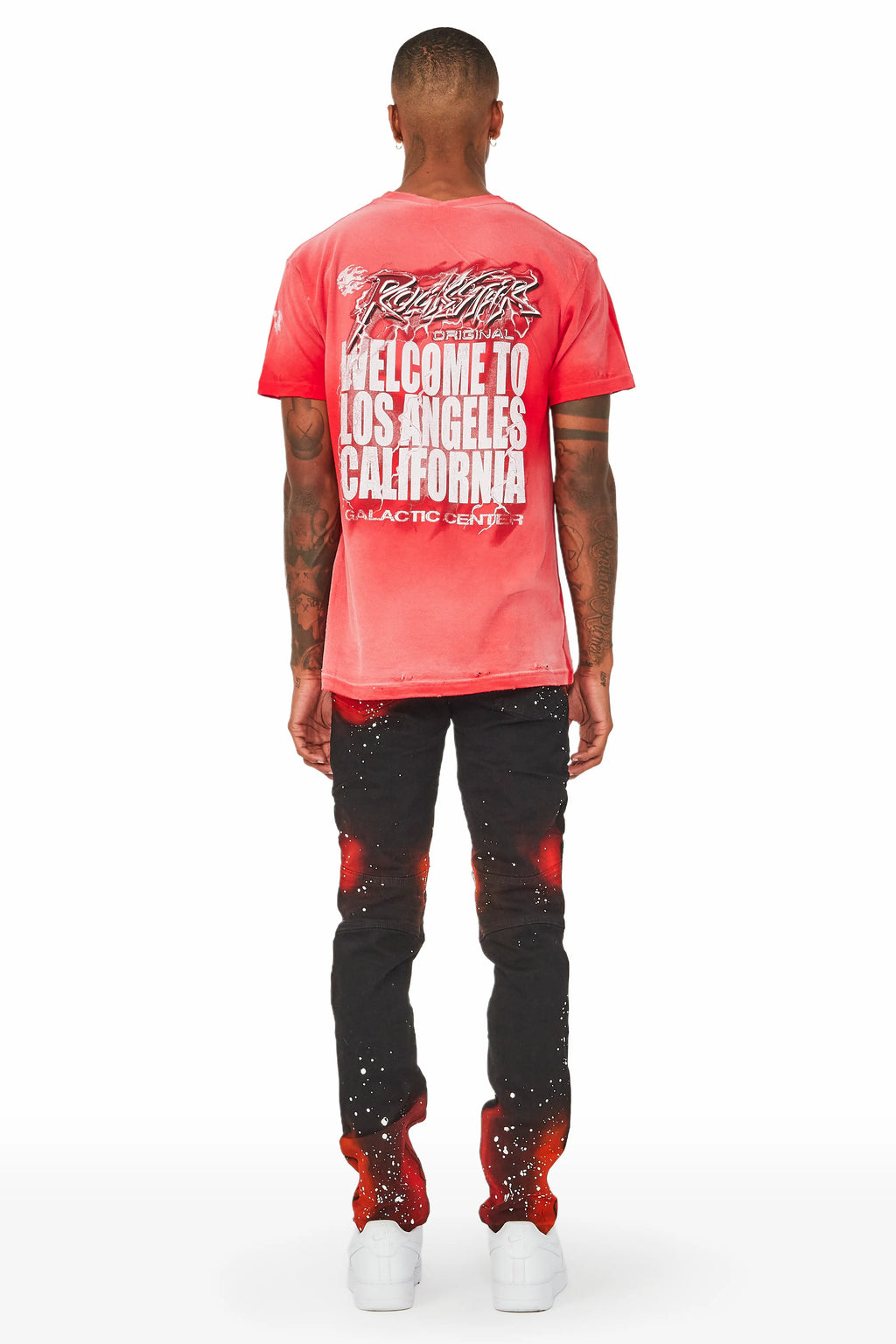 Wilder Black/Orange Painter Biker Jean