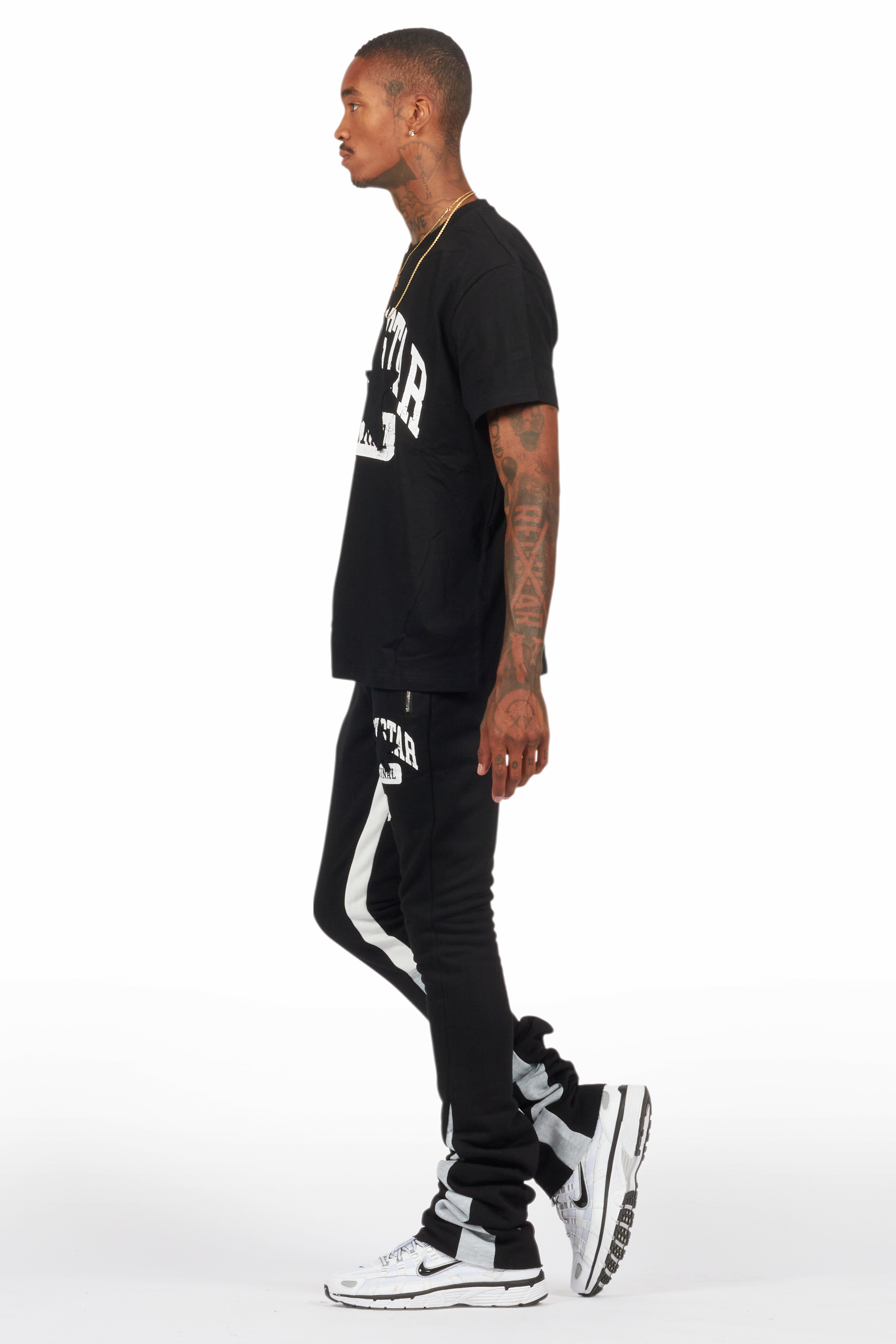 Mallor Black T-Shirt/Stacked Track Set