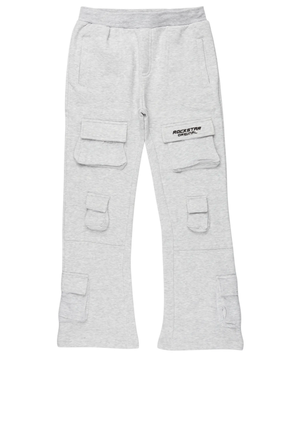 Boys Connor Grey Stacked Flare Track Pant