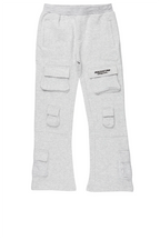 Boys Connor Grey Stacked Flare Track Pant