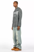 Discolite Rhinestone Light Blue Baggy Jean