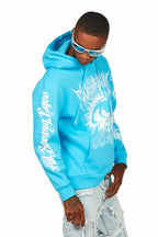 All Seeing Eyes Blue Graphic Hoodie