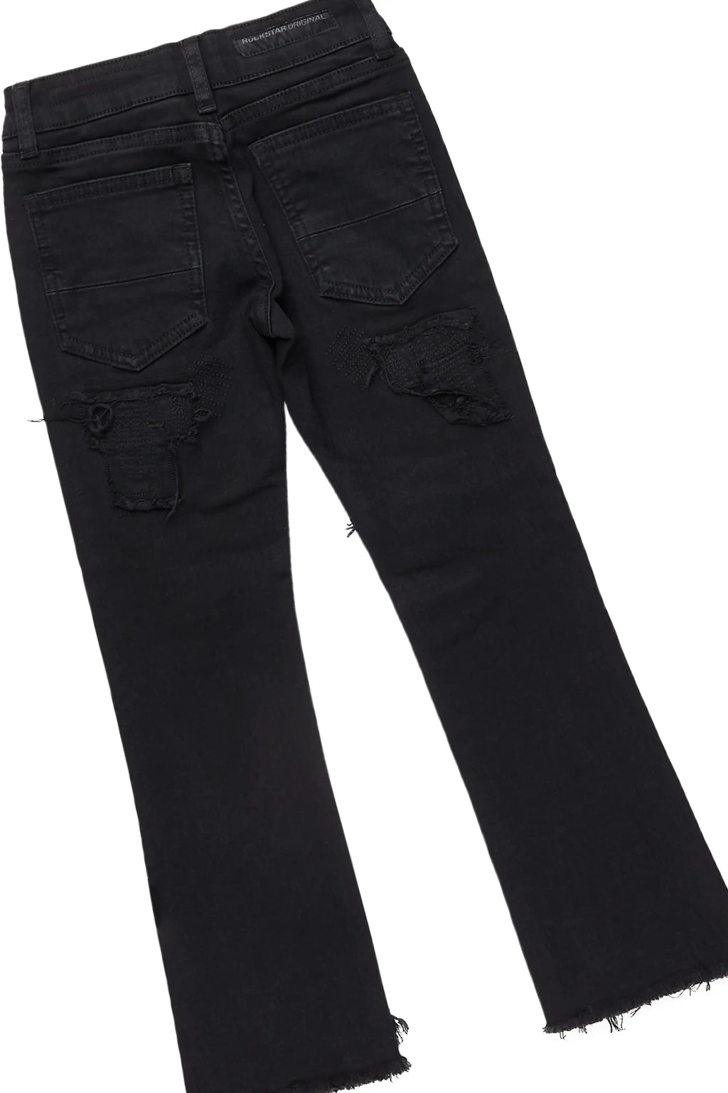 Boys Waylen Black T-Shirt/Stacked Flare Jean Set