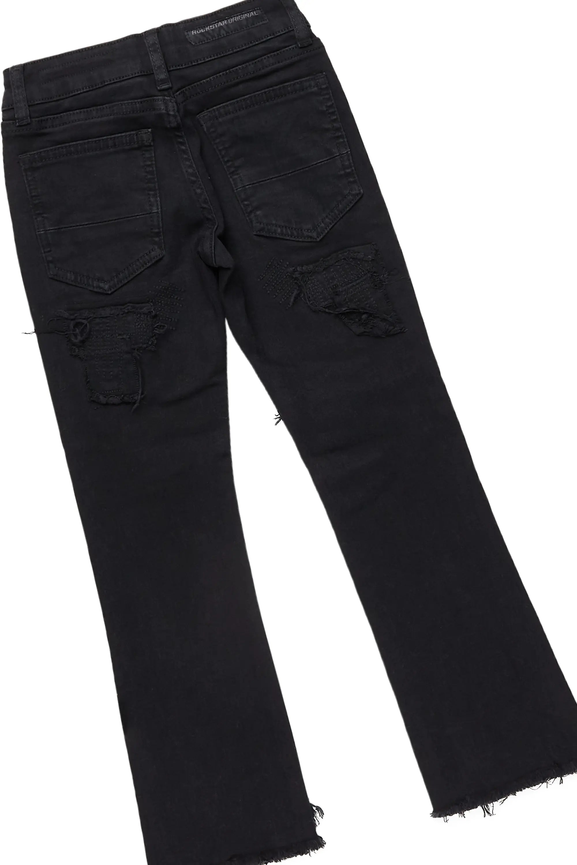 Boys Waylen Black T-Shirt/Stacked Flare Jean Set