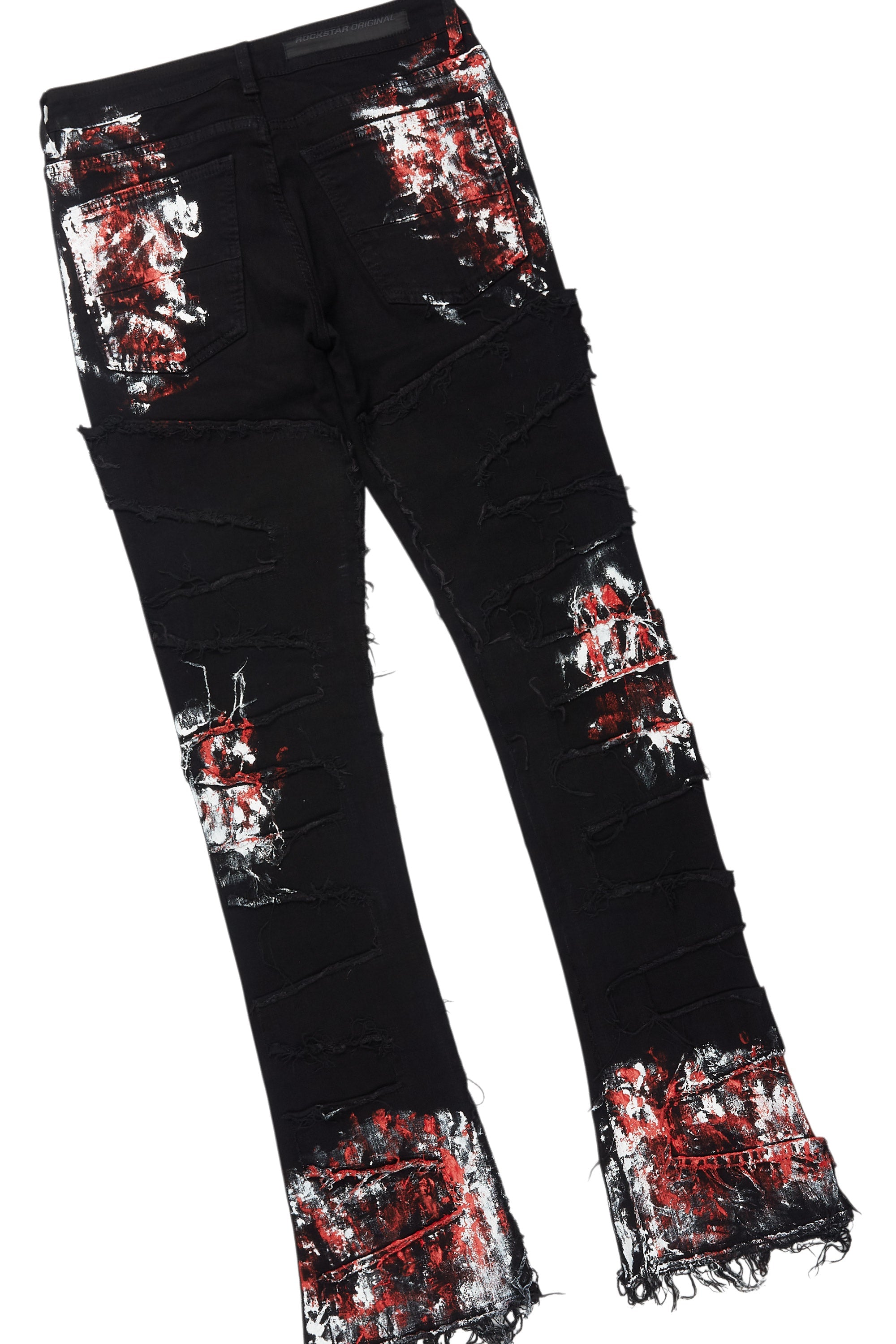 Saxon Black/Red T-Shirt/Stacked Flare Jean Set