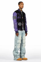 Leslaw Purple/Black Varsity Jacket
