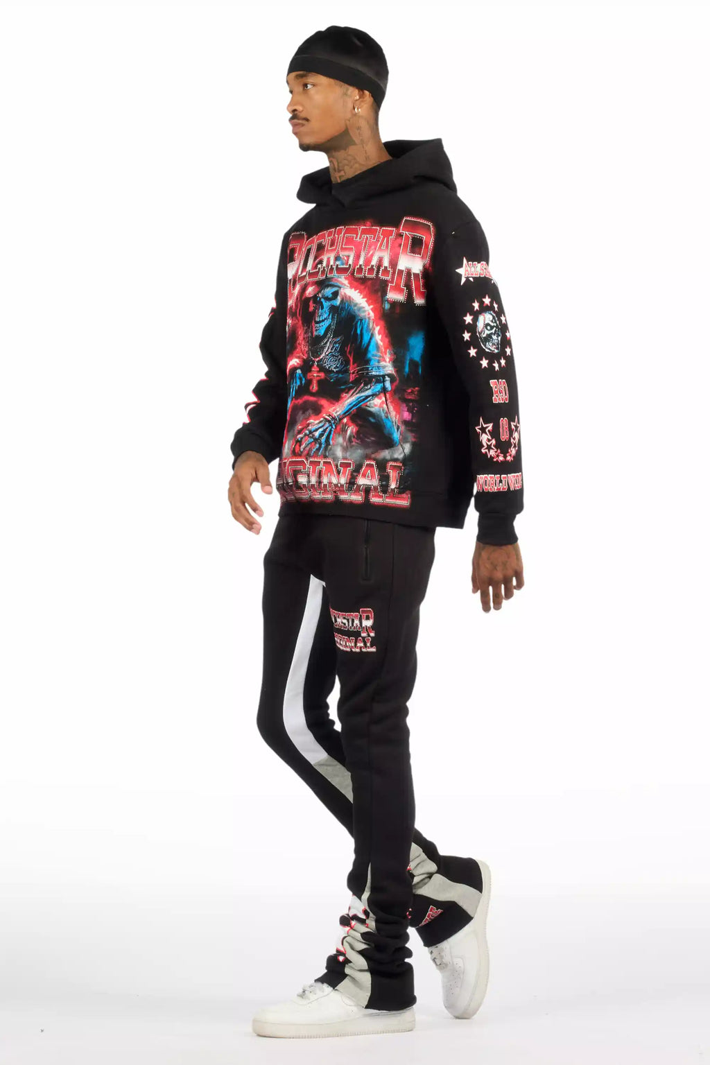 Marxe Black/Red Hoodie/Super Stacked Track Set