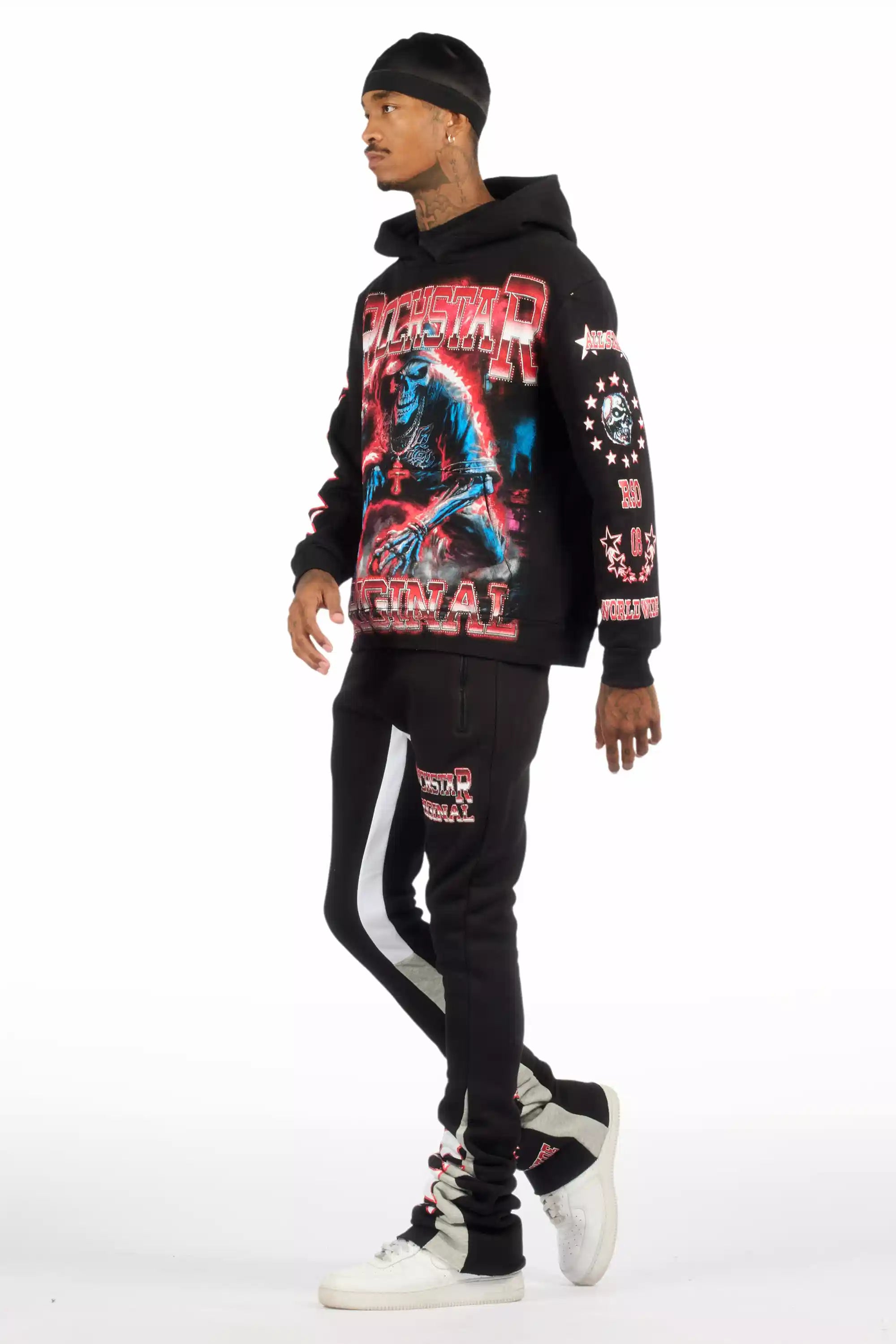 Marxe Black/Red Hoodie/Super Stacked Track Set