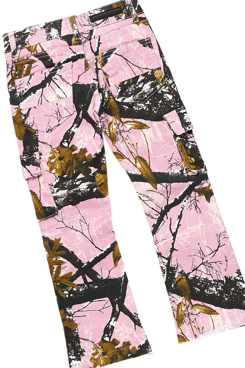 Girls Mia Pink Hoodie/Stacked Flare Jean Set