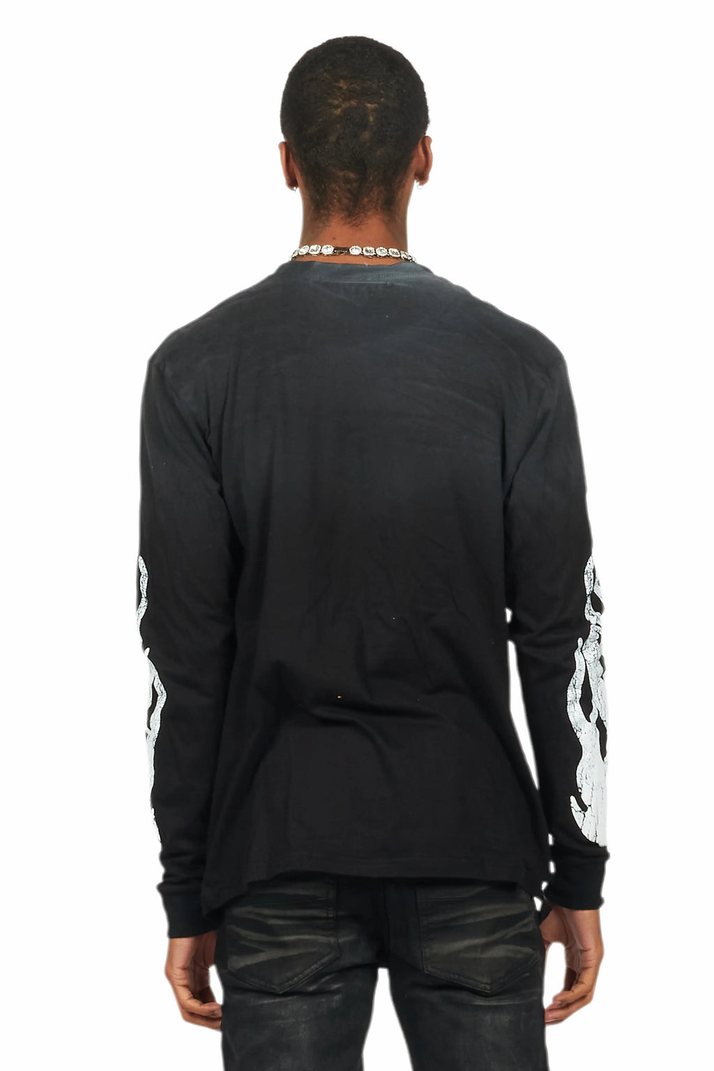Amos Black/White Long Sleeve Graphic T-Shirt