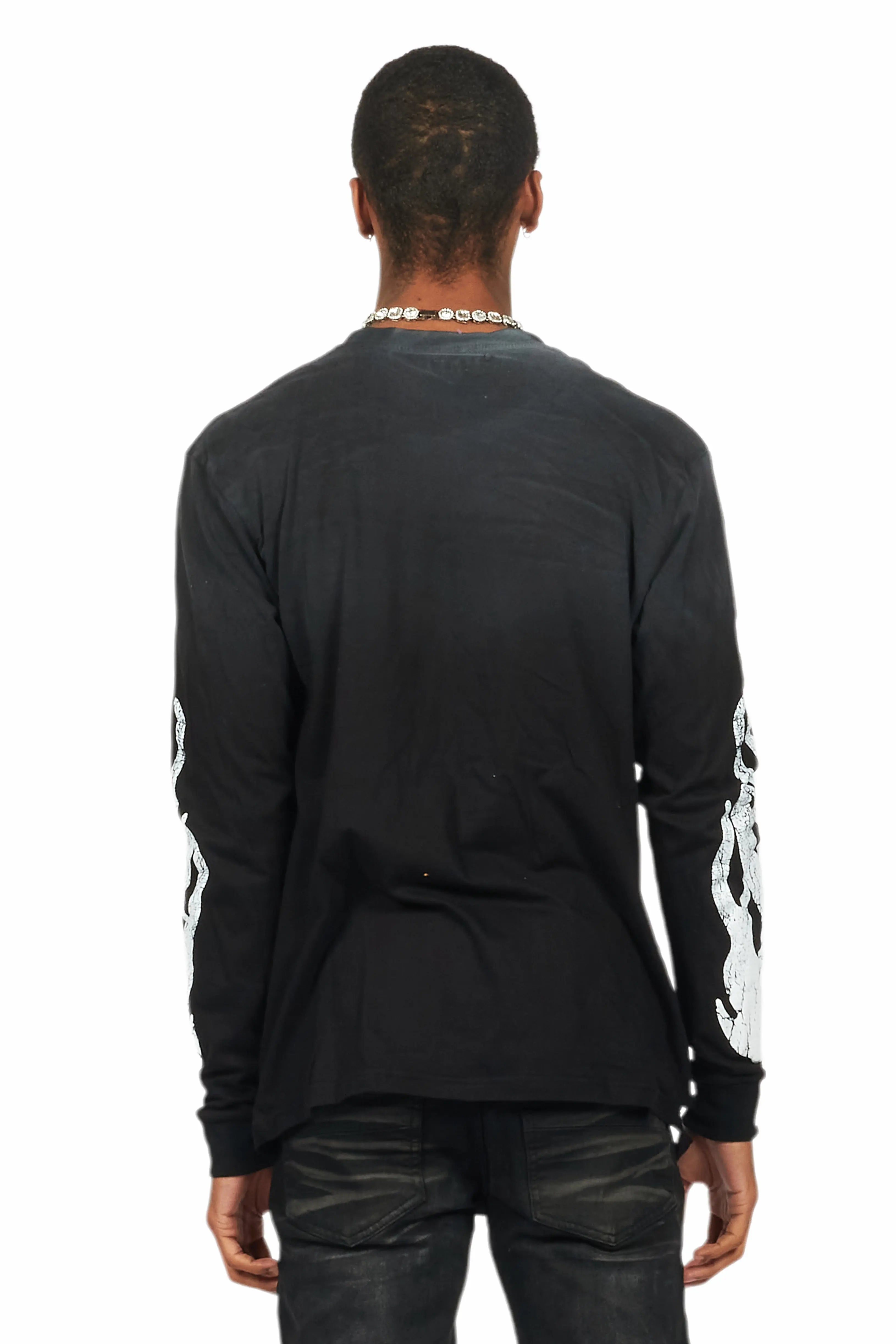 Amos Black/White Long Sleeve Graphic T-Shirt