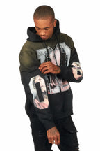 Lainer Black Graphic Distressed Hoodie