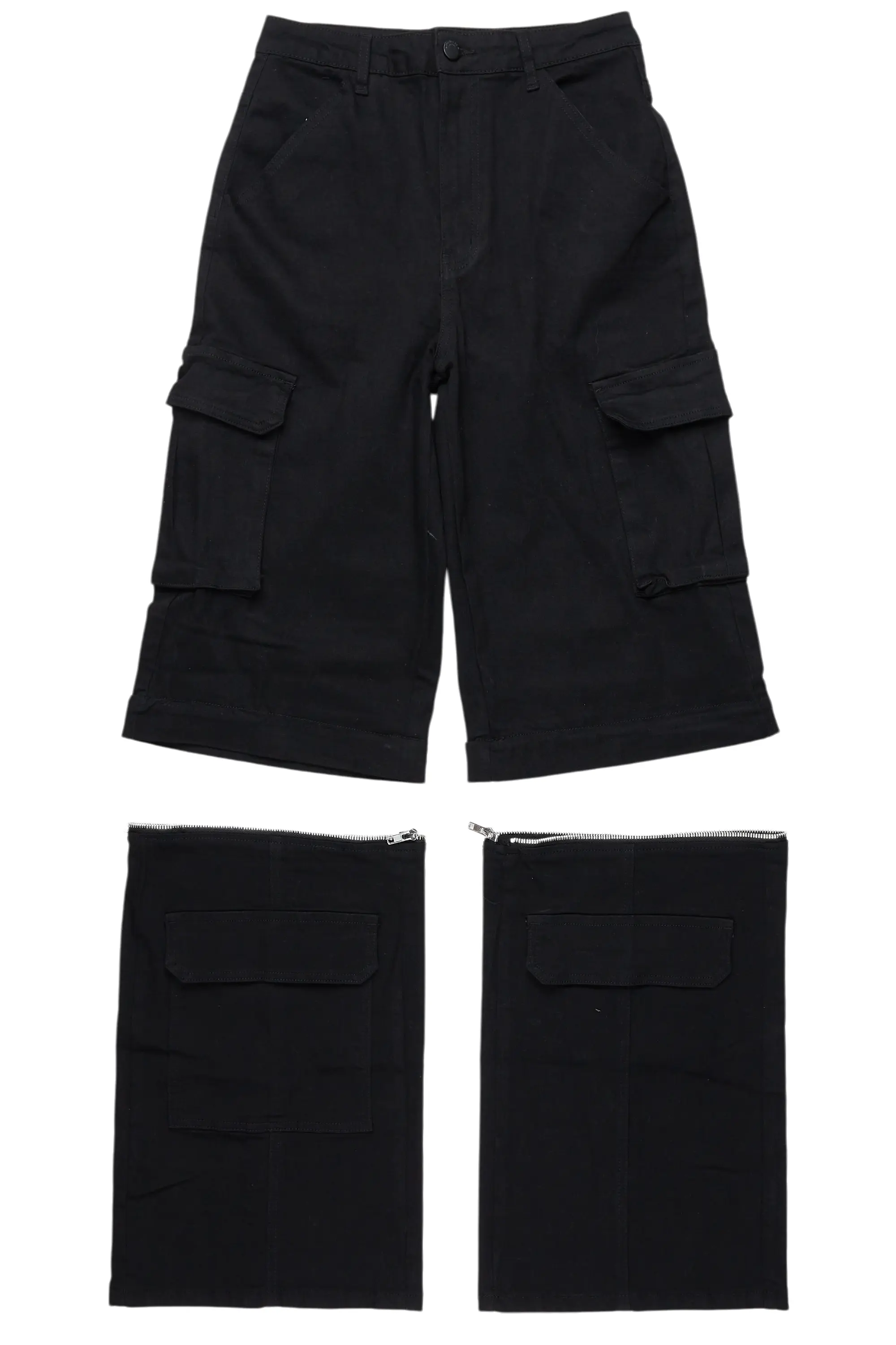 Precious Black Baggy Stacked Jean