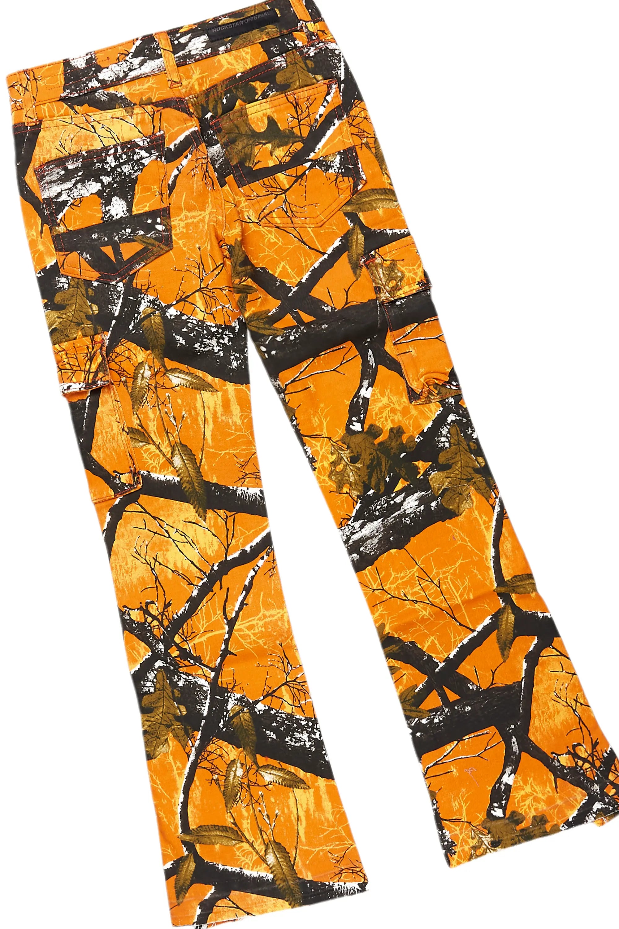 Boys Koen Orange Tree Camo T-Shirt/Stacked Flare Jean Set