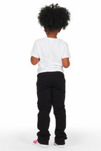 Girls Aria Black/White T-Shirt Super Stacked Set