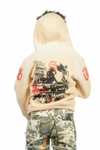 Boys Beau Beige Graphic Hoodie