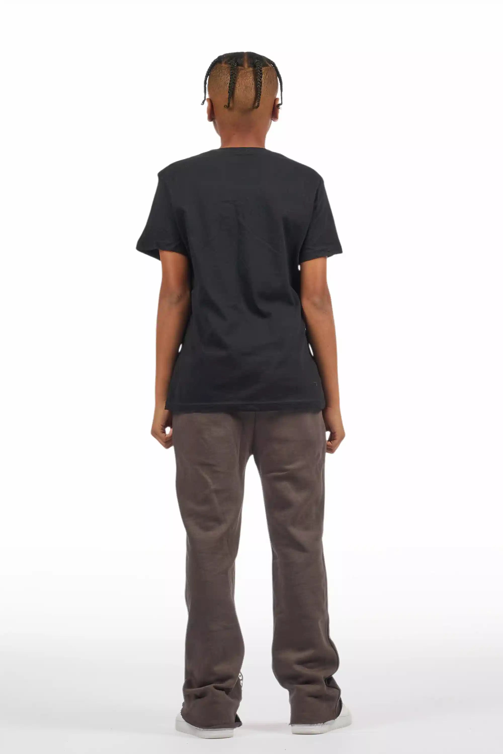 Boys Callie Vintage Grey Stacked Flare Pants