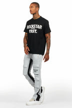 Antoon Heather Grey T-Shirt/Stacked Flare Track Set