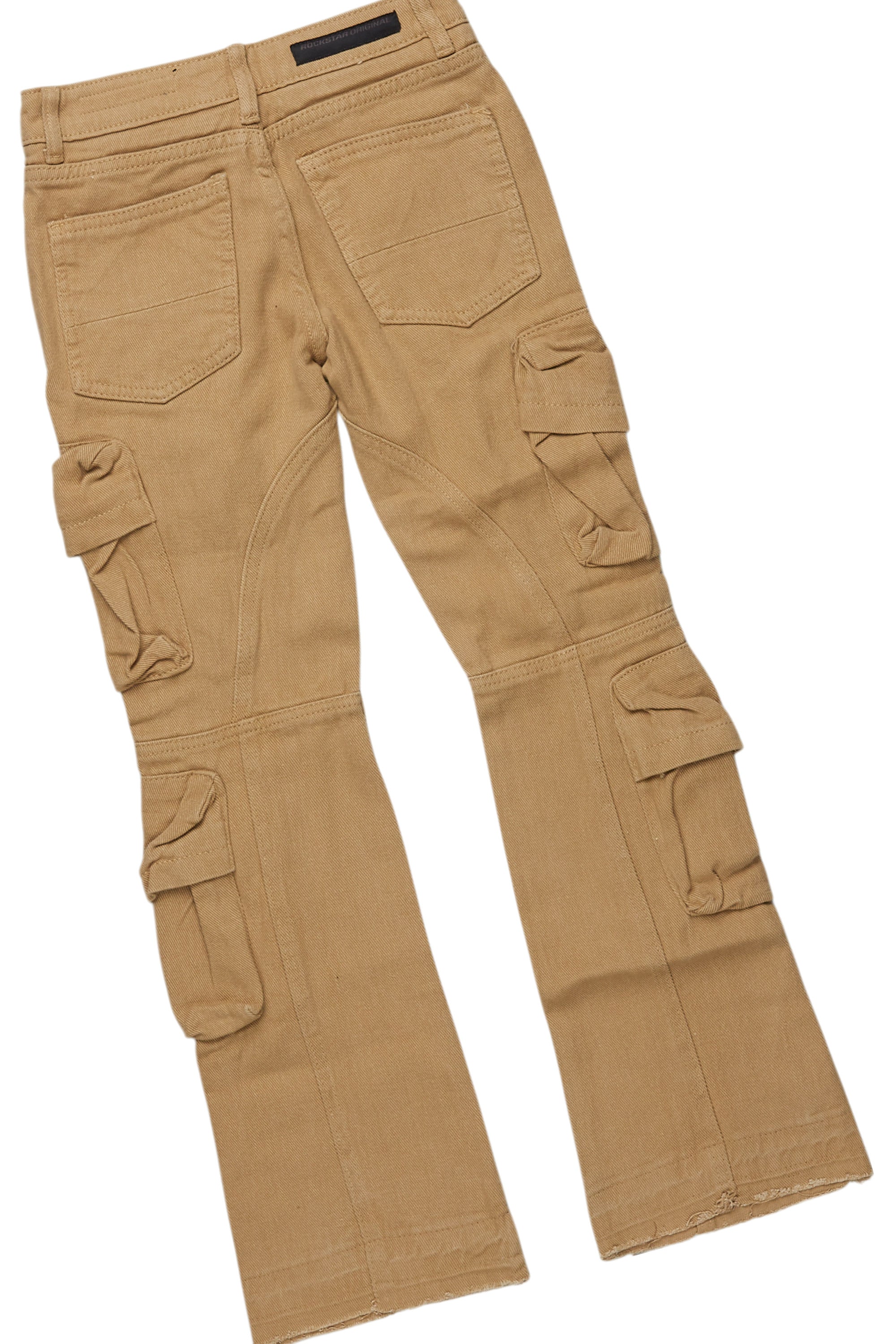 Boys Kip Vintage Sand/Pink T-Shirt/Stacked Flare Jean Set