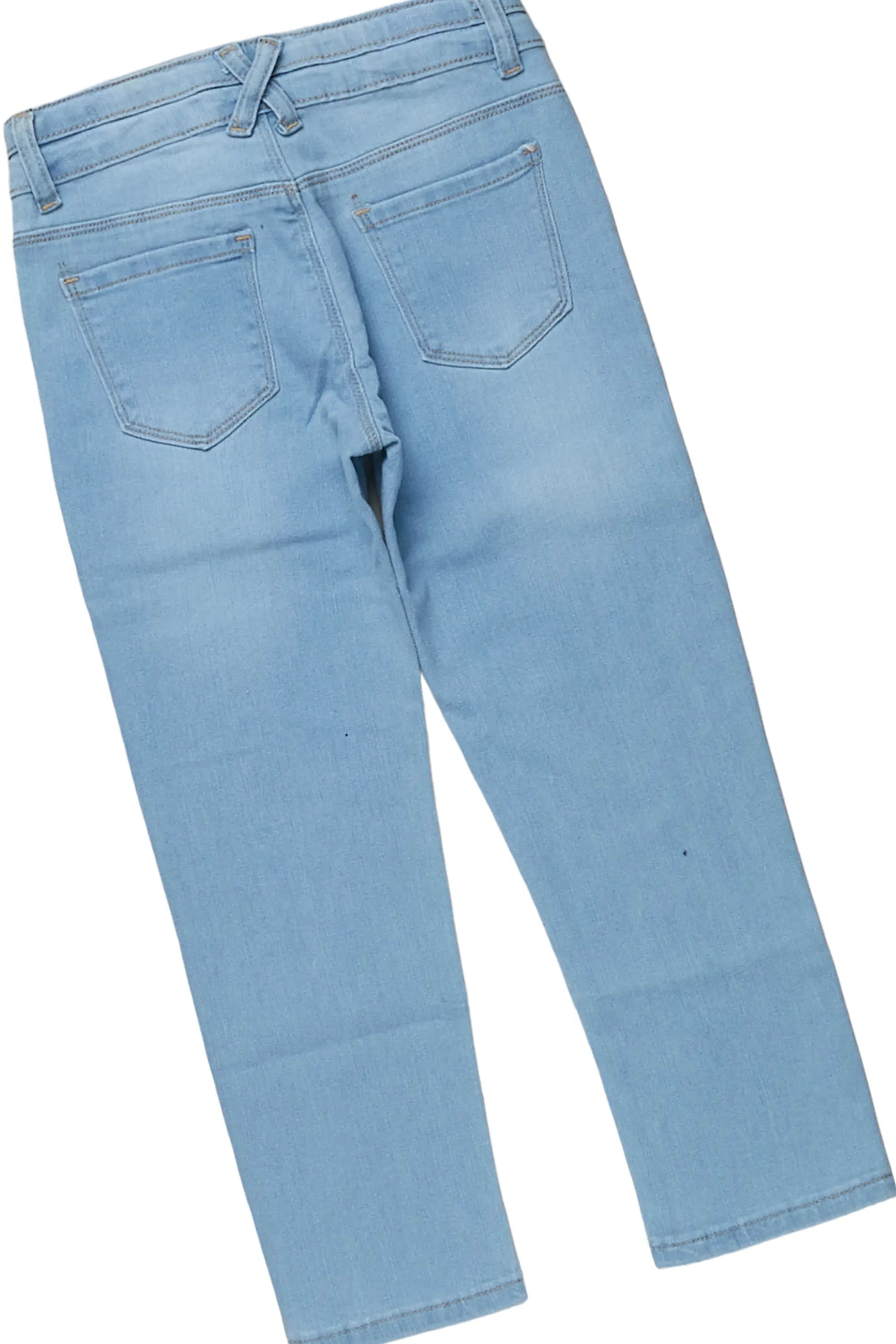 Girls Lyla White T-Shirt Slim Jean Set