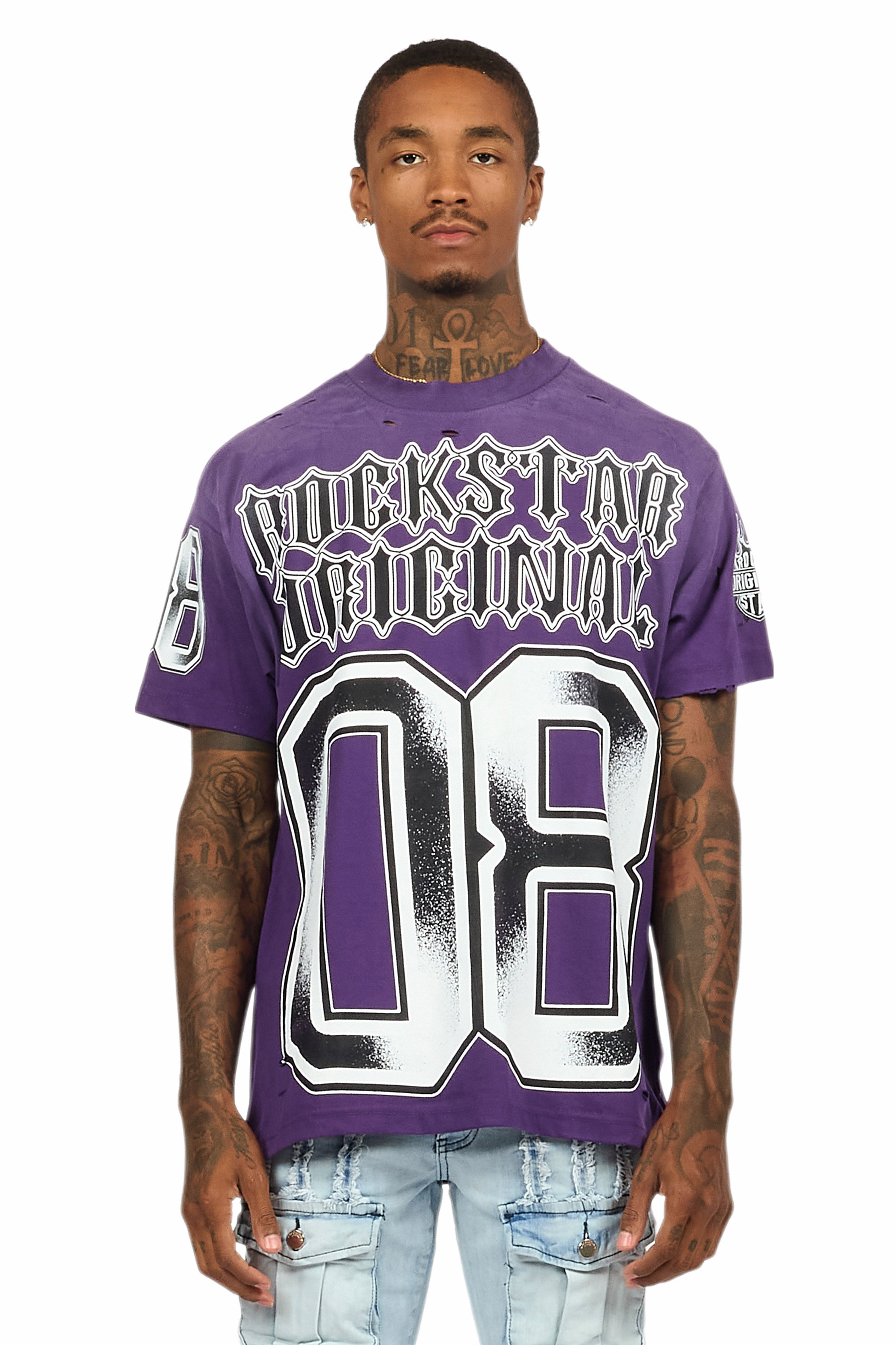 Alim Purple Oversized Graphic T-Shirt