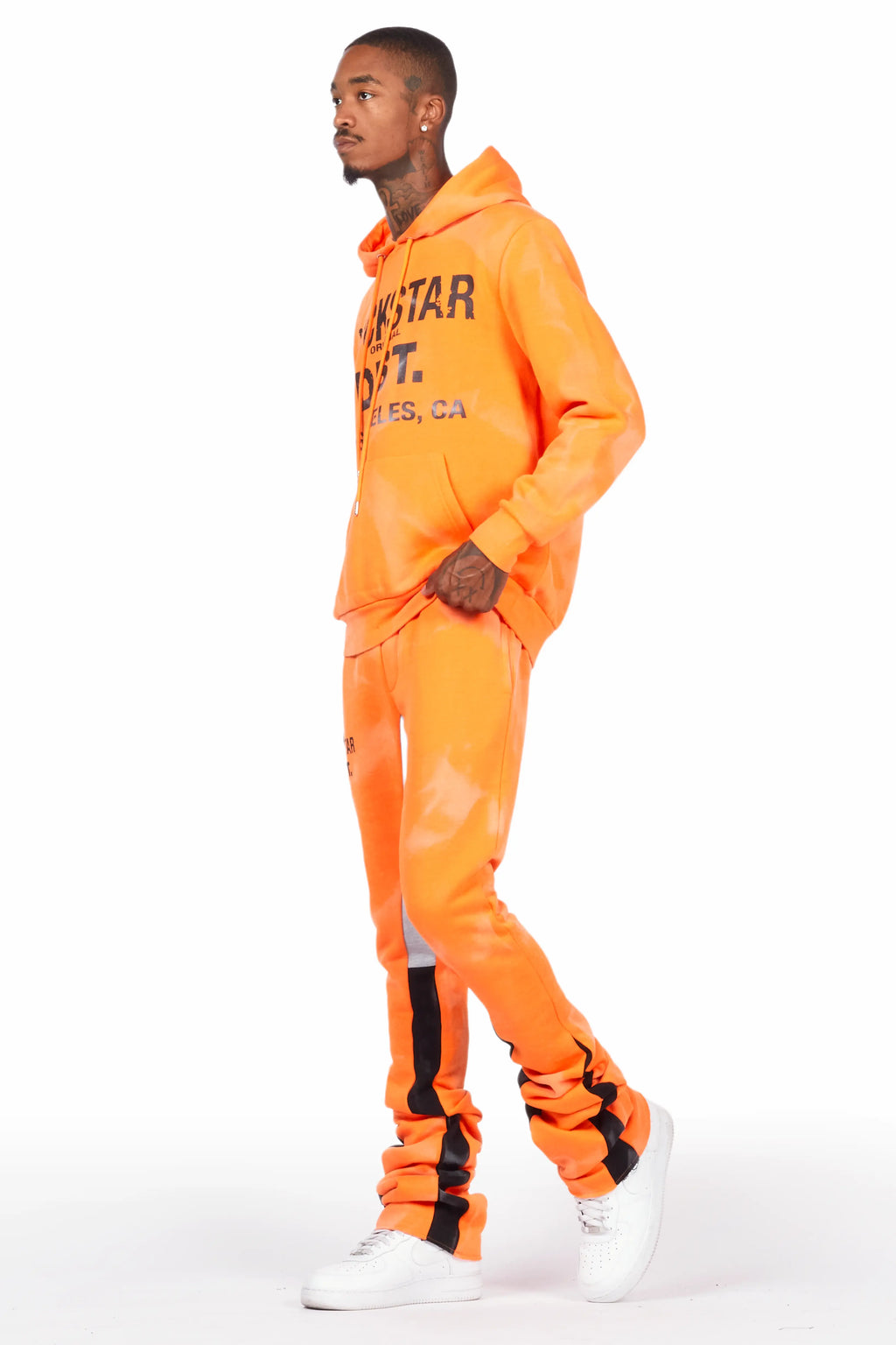 Nelly Orange Hoodie/Super Stacked Flare Pant Set