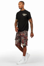 Lake Black/Beige T-Shirt/Tapestry Short Set