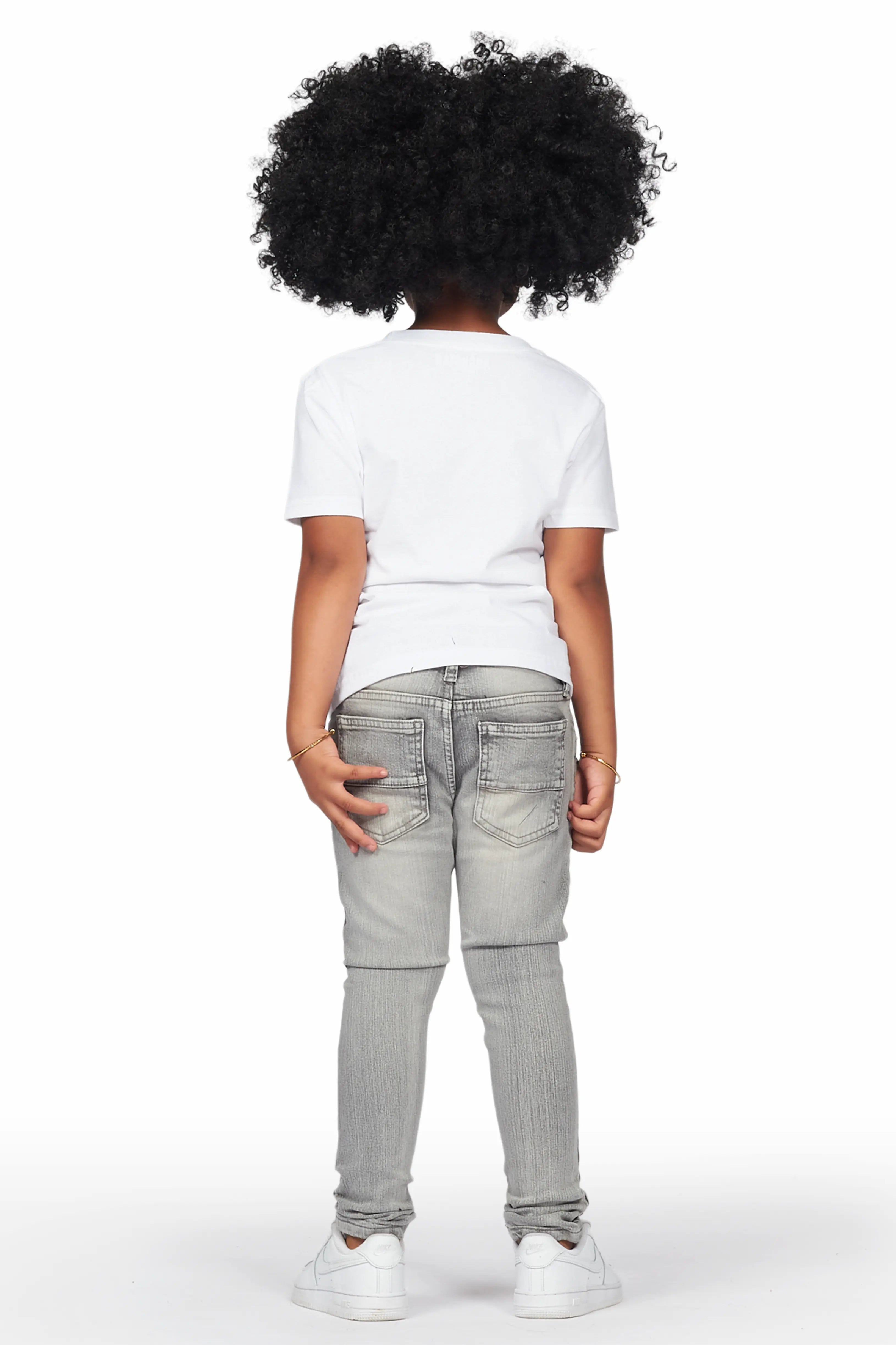 Girls Hadia Grey Ripped Skinny Jean