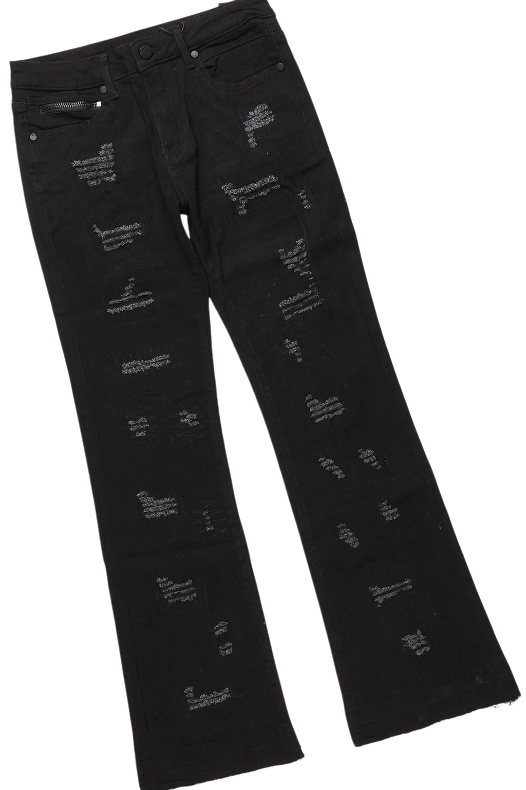 Girls Burial White T-Shirt/Stacked Flare Jean Set