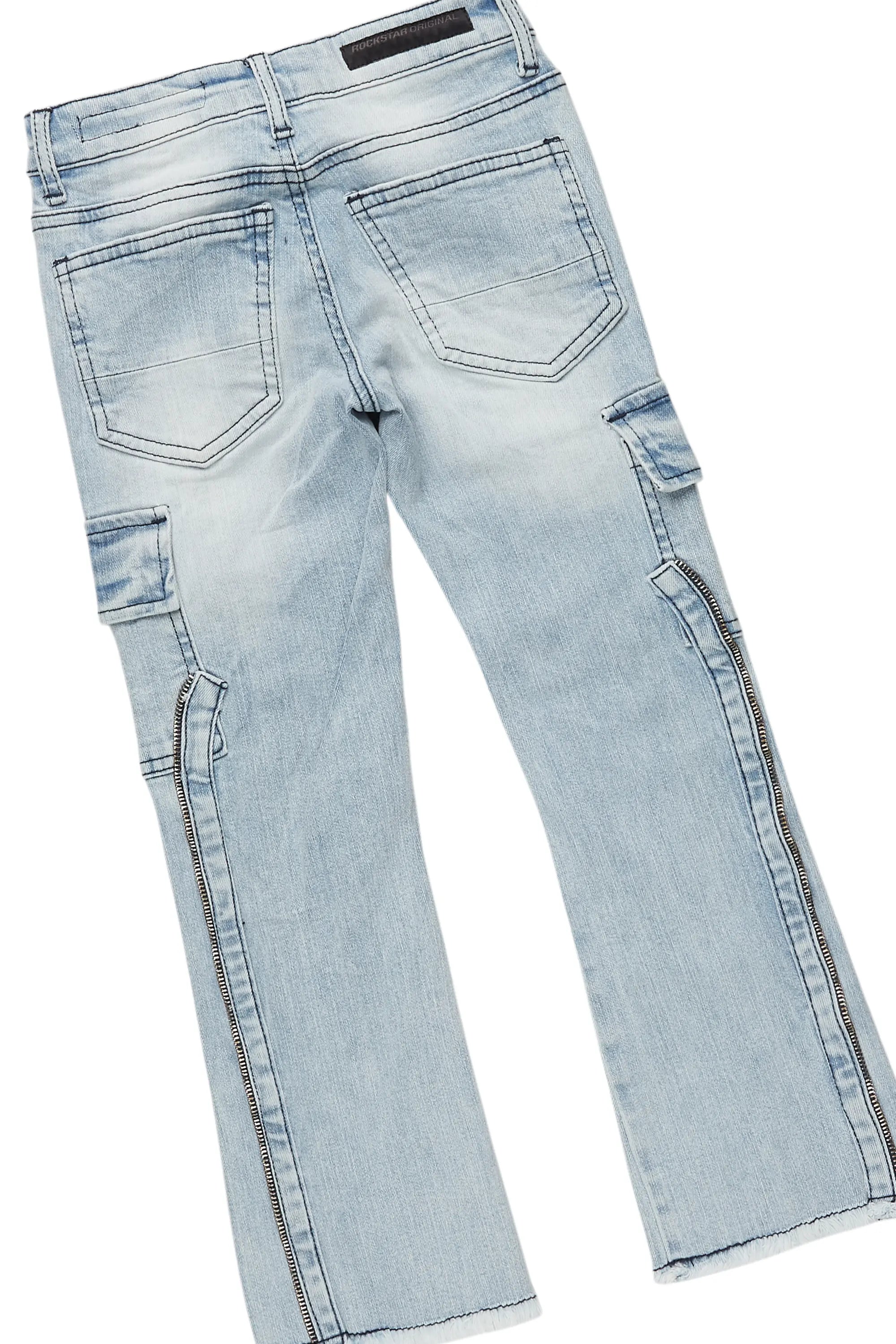 Boys Wizzurd White/Red T-Shirt/Stacked Flare Jean Set