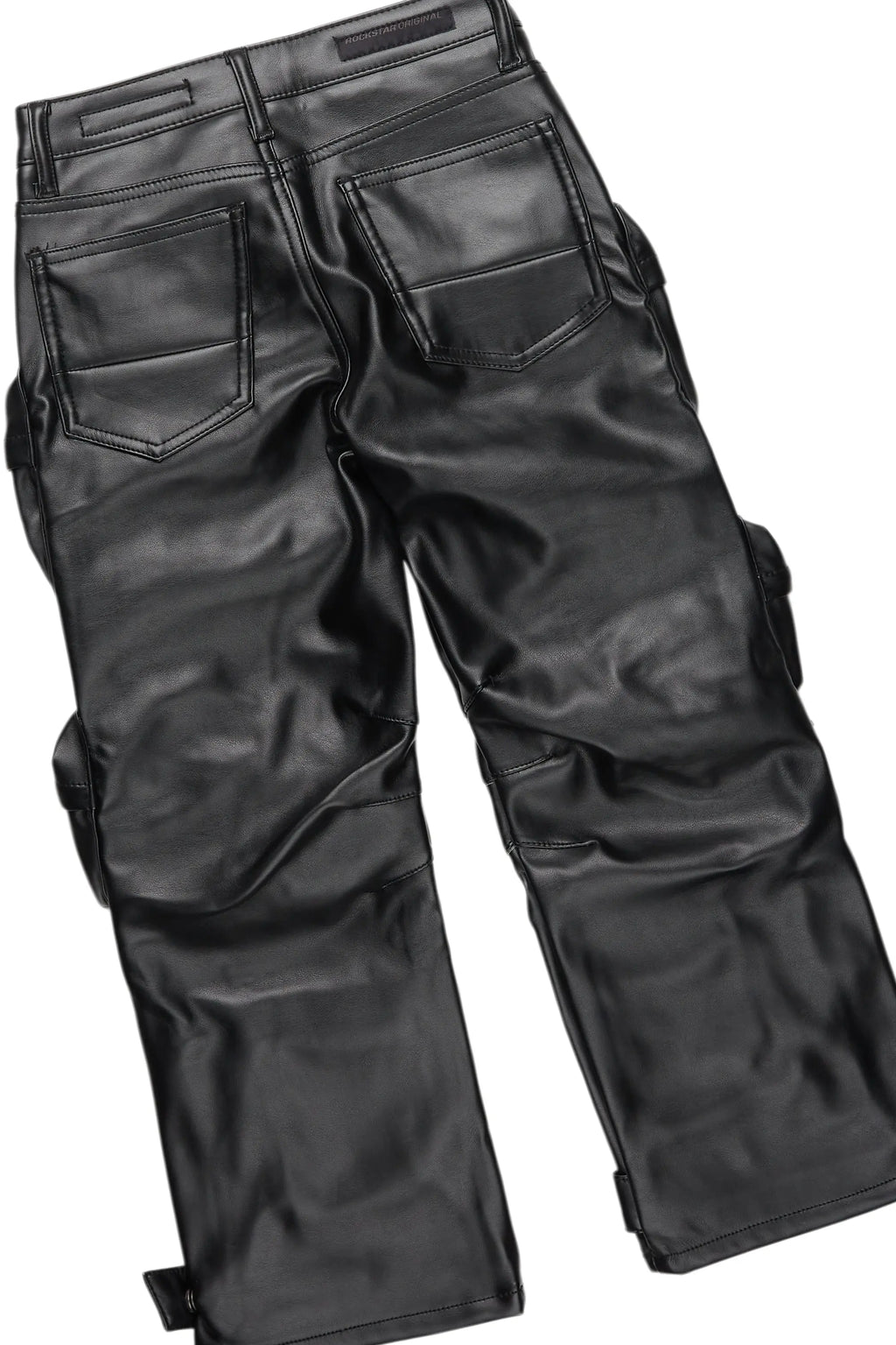 Boys Cadiz Vintage Grey Hoodie/Baggy Fit PU Jean Set