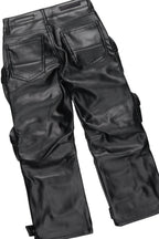 Boys Cadiz Vintage Grey Hoodie/Baggy Fit PU Jean Set