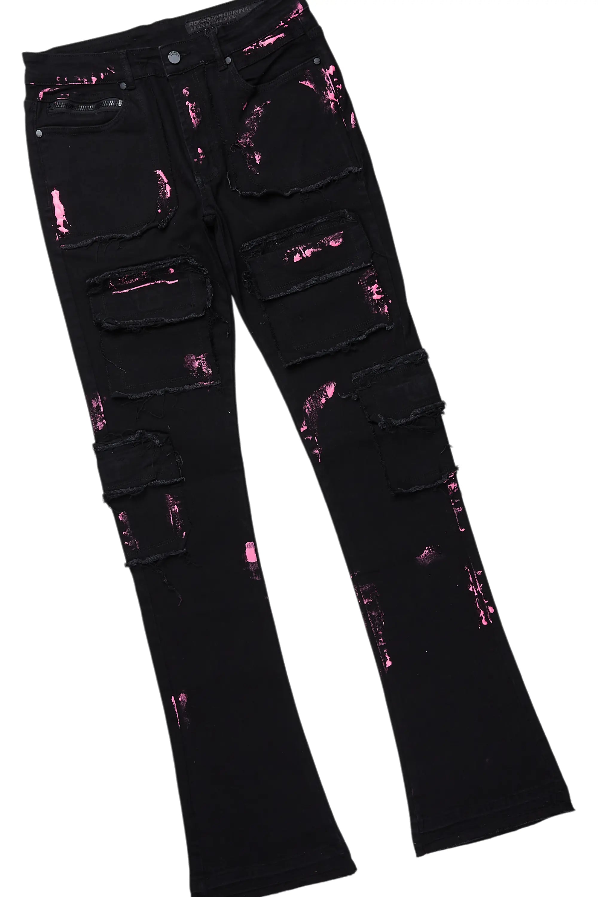 Grill Black/Pink Hoodie/Stacked Flare Jean Bundle