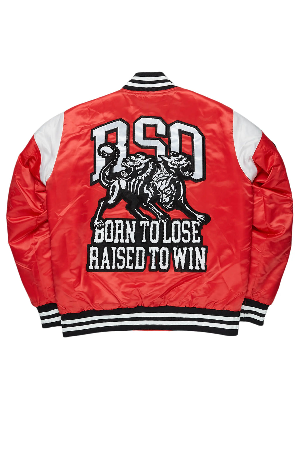 Sosa Red Satin Varsity Jacket