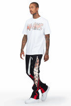 Yash White/Black T-Shirt Stacked Flare Track Set