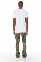 Kirrem Camo Super Stacked Flare Jean