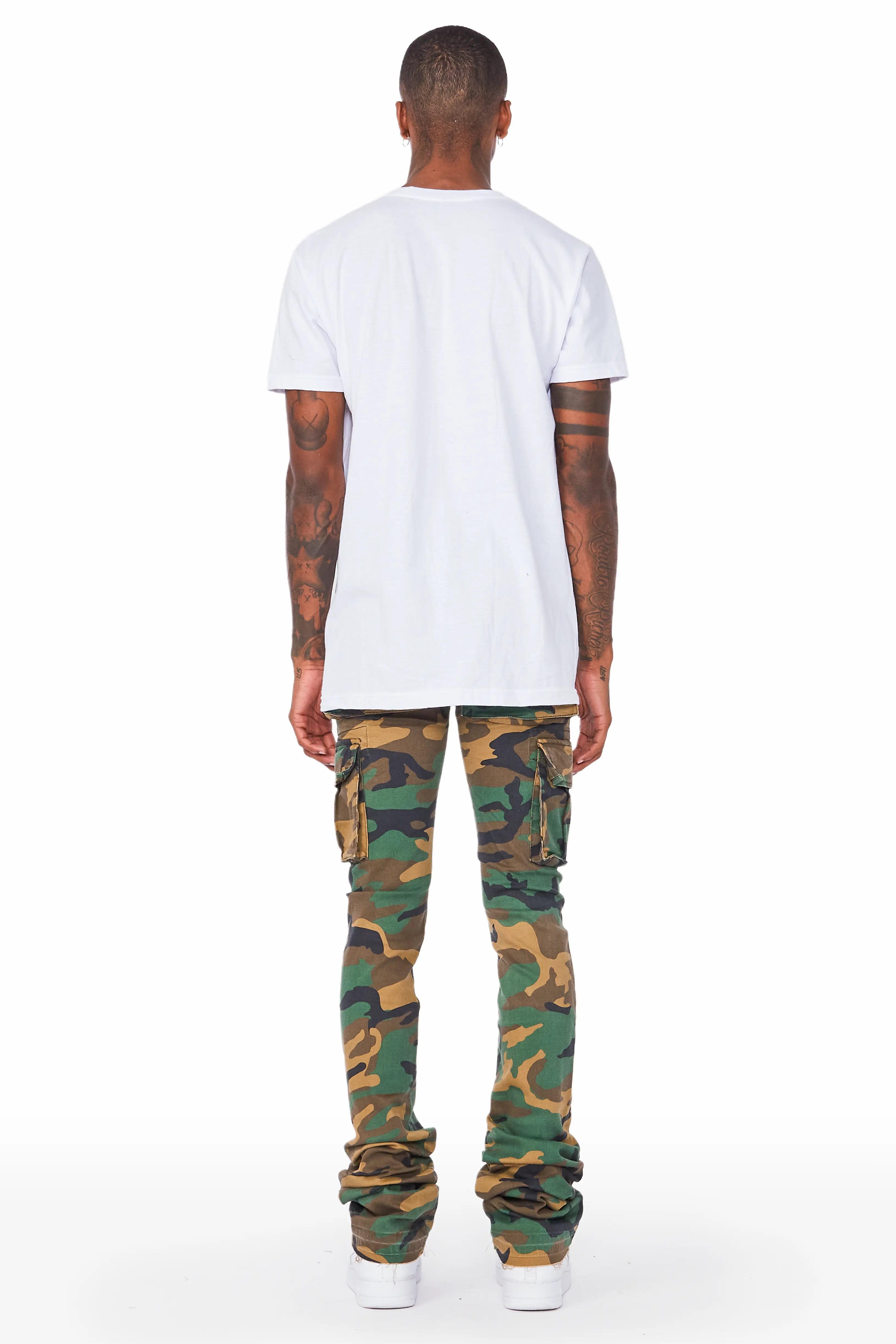 Kirrem Camo Super Stacked Flare Jean
