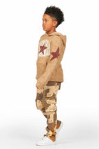 Boys States Brown Mohair/Stacked Flare Jean Set