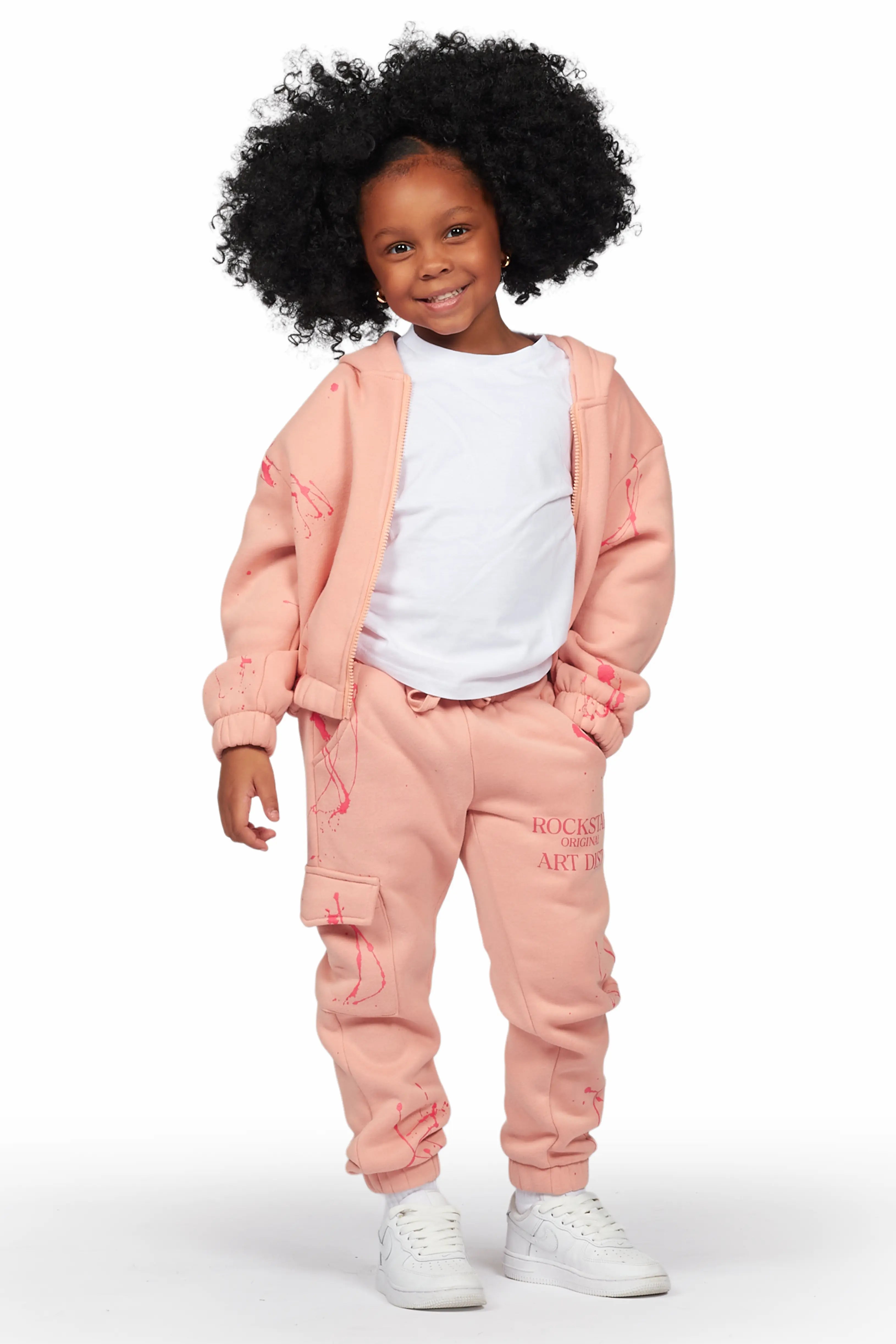 Girls Bass Blush Zip Up Hoodie Pant Set