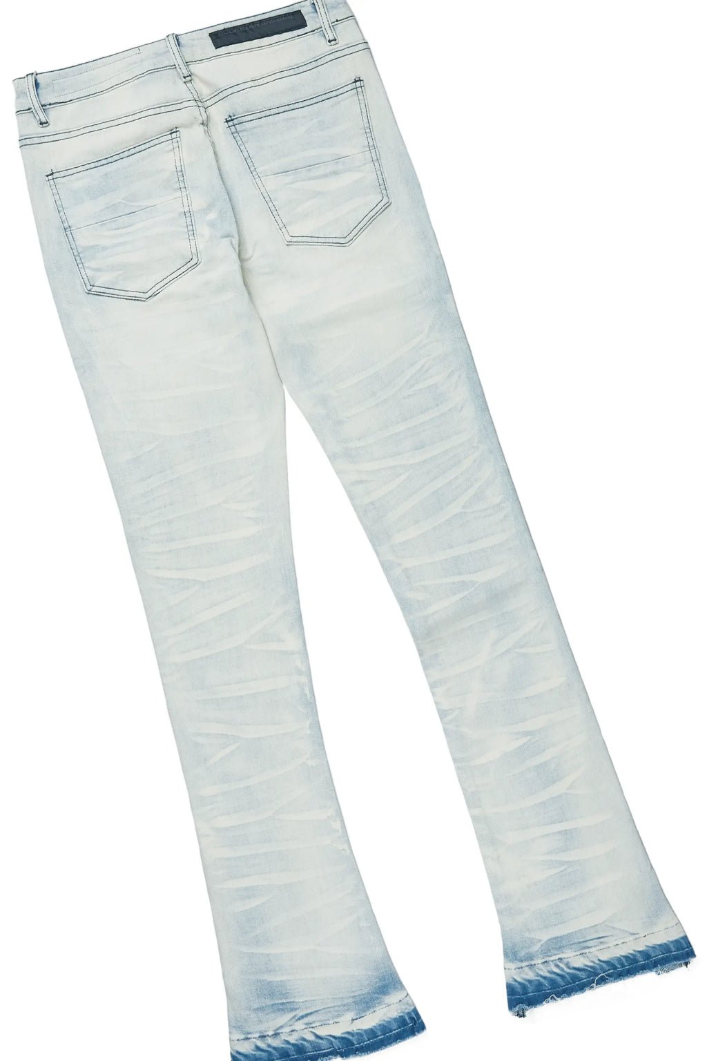 Pello White Oversized T-Shirt & Lakyn Light Blue Stacked Flare Jean Bundle