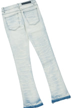 Pello White Oversized T-Shirt & Lakyn Light Blue Stacked Flare Jean Bundle