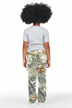 Girls Talie Tree Camo T-Shirt/Stacked Flare Jean Set