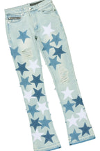 Starlane Light Blue Denim Jacket/Stacked Flare Jean Set