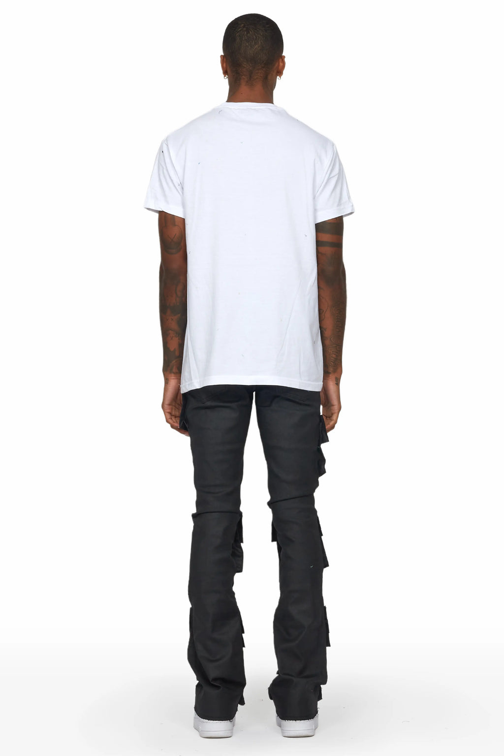 Zander Black Stacked Flare Cargo Jean