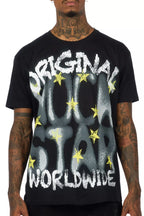 Xaerys Black Oversized Graphic T-Shirt