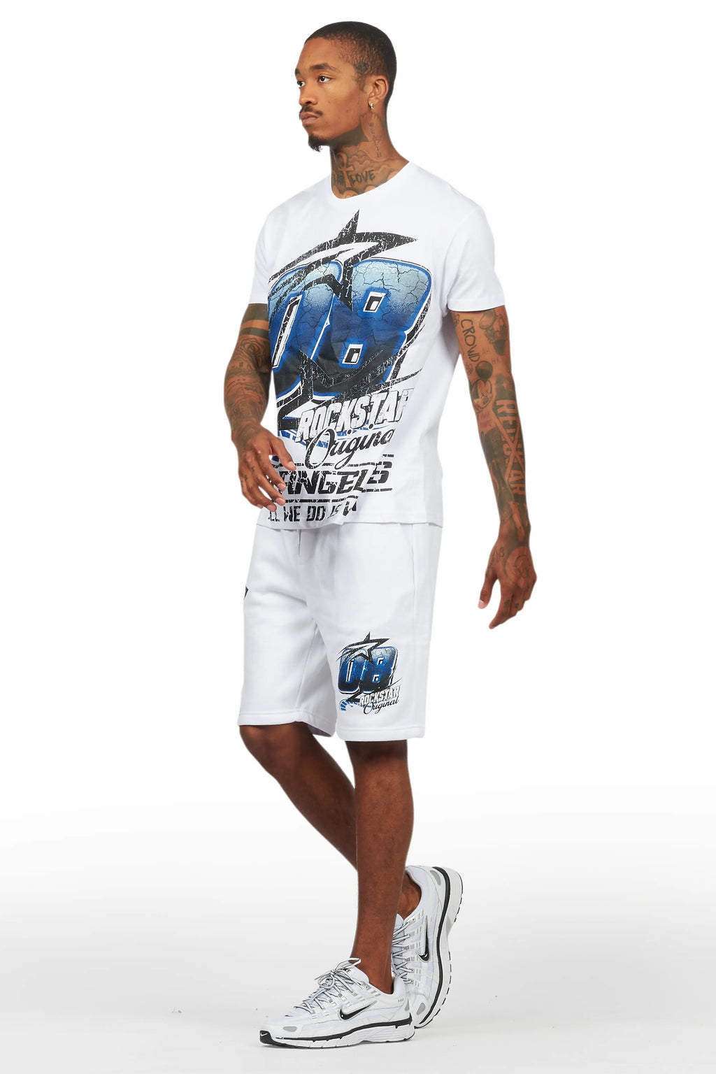 Kastell White/Blue T-Shirt Short Set