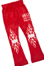 Toshio Red Stacked Flare Knitted Mohair Track Set