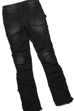 Boys Fields Grey/Blue T-Shirt/Stacked Flare Jean Set